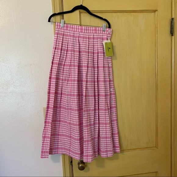 Liz Claiborne Dresses & Skirts - Vintage Pink Gingham Lizsport side button skirt